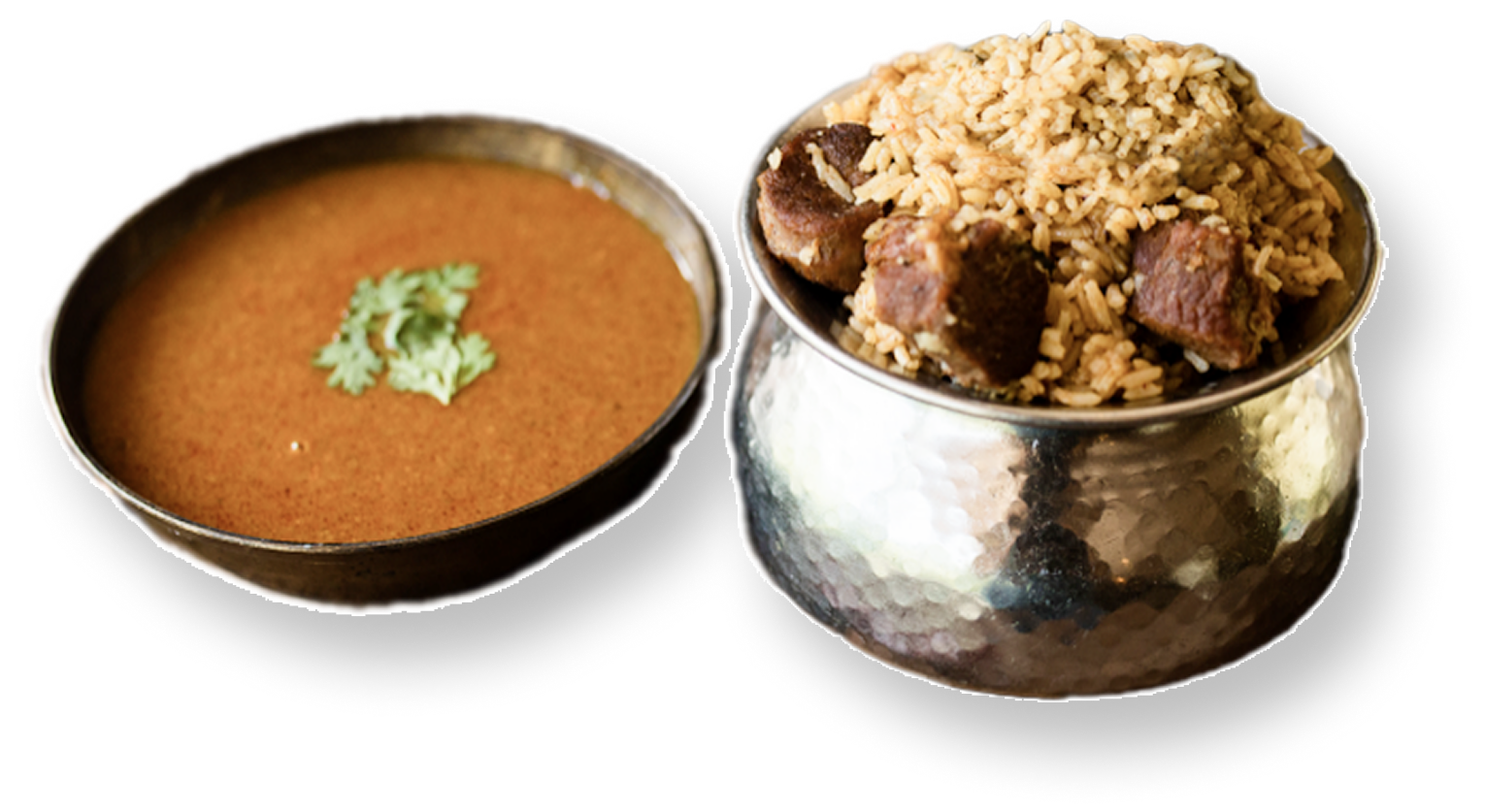 Boneless Mutton Biriyani with mutton pieces and gravy